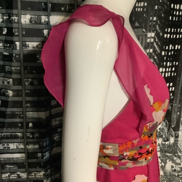 BCBGMaxazria Floral Silk Maxi Dress with Pockets - Picture 5 of 11